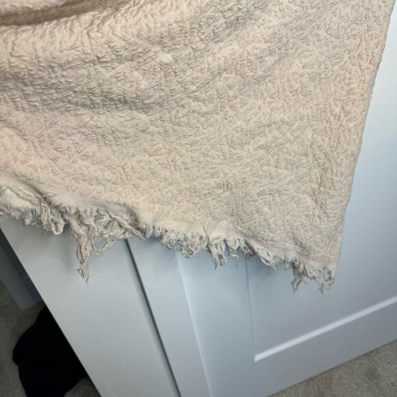 Free People Broken Glass Blush Pink Textured Fringe Sweater Size Small - Picture 5 of 8